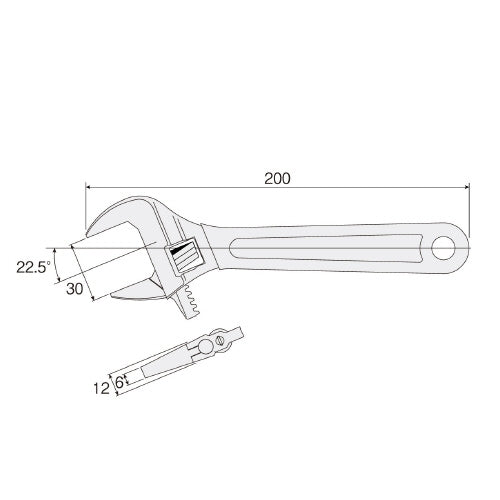 Hozan Monkey Wrench W-240-200 4962772082423