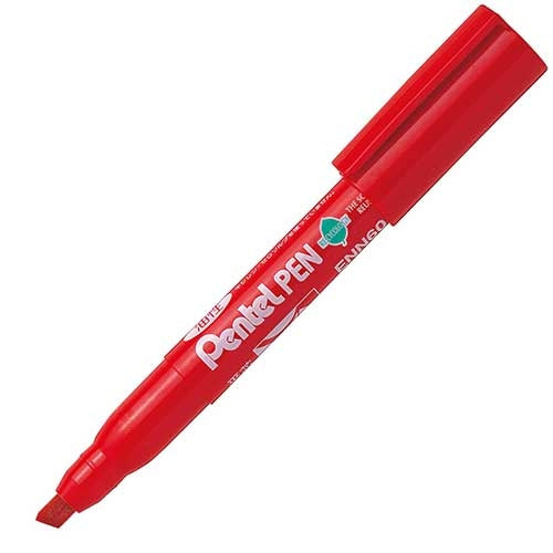 ぺんてる Pentel ぺんてる Pentelペン ENN60-B 太字 平芯 赤