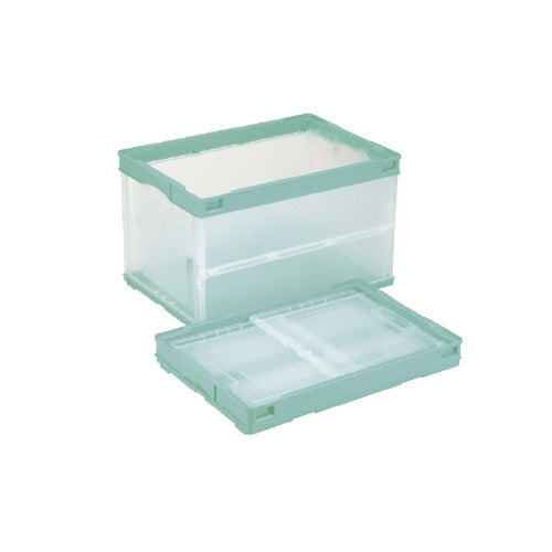 PLUS（プラス）オフィス家具 オリタタミコンテナ CB-S51NRLグリーン透明　4938233607283