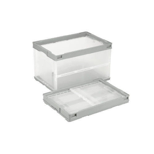 PLUS（プラス）オフィス家具 オリタタミコンテナ CB-S51NRL グレー透明　4938233607276