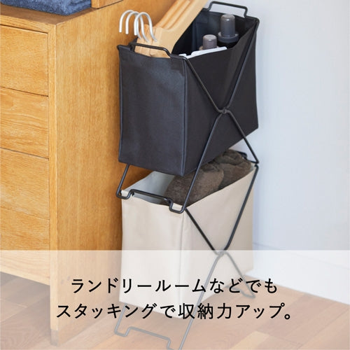 PLUS（プラス）オフィス家具 スタックバスケットハ－フ KSP002SH クロ　4971660780846