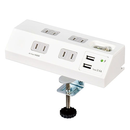 朝日電器 集中SW付デスクUSBタップWLS-DS4232SUA(W) 4901087223121