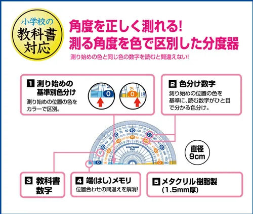 クツワ STAD 算数分度器 HP09A（10セット）