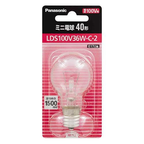 Panasonic ミニ電球 36W クリア LDS100V36WC2 4549980695678