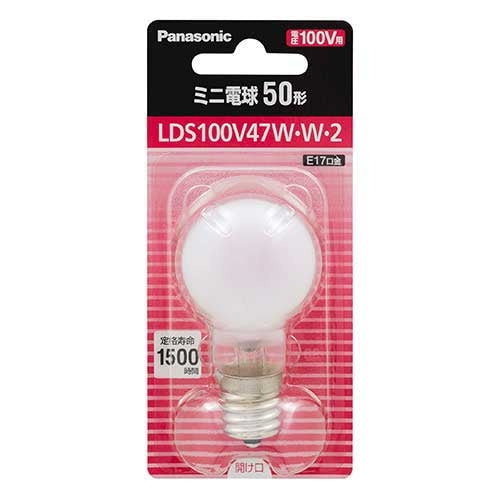 Panasonic ミニ電球 47W ホワイト LDS100V47WW2 4549980697504