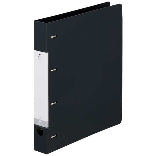 LIHITLAB. D型リングファイル4穴A4S 黒 G1270-24 4903419130022