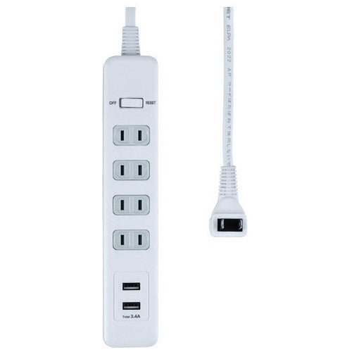 Asahi Denki USB tap with central SW WLS-4232BUA(W) 4901087224258