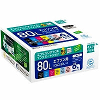 エコリカ エコリカリサイクルインク６色パッ ECI-E80L-6P 4562451400670