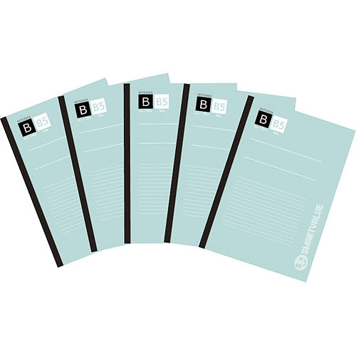 Блокнот Smart Value Semi-B5, упаковка из 5 книг с линейкой B P002J-5P 4547345000181