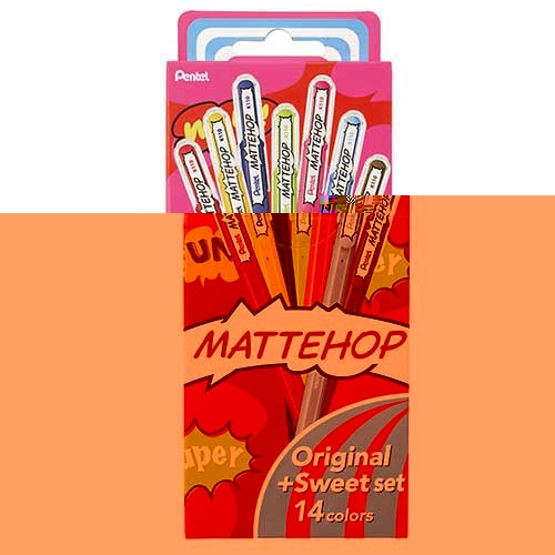 ぺんてる マットホップオリジナル＋スイート14色SET 4902506413901
