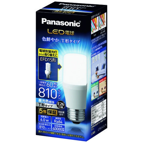 Panasonic LED電球 60形 E26 T形 昼光色 LDT6DGST6 4549980204177