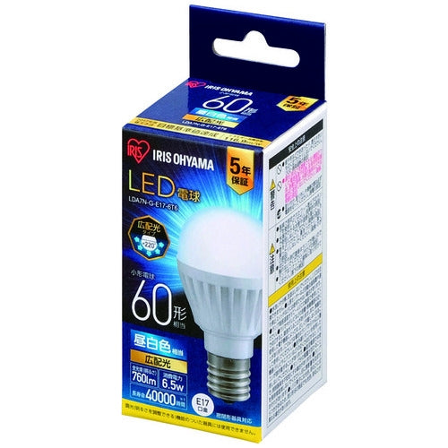 アイリスオーヤマ LED電球60W E17広配昼白 LDA7N-G-E17-6T6 4967576408059