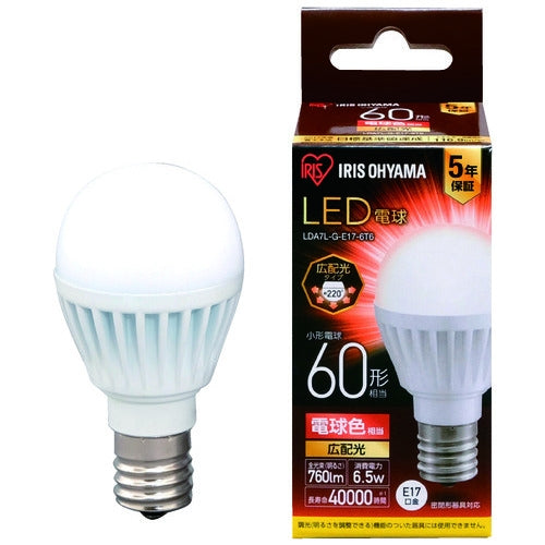 アイリスオーヤマ LED電球60W E17広配電球 LDA7L-G-E17-6T6 4967576408066