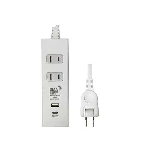 HIDISC 抗菌USBポートタップ1.5m HDK15T2UC20WH 4984279870549