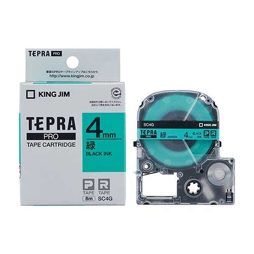 Cinta King Jim Tepra PRO SC4G Verde con Letras Negras 4mm