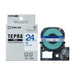 Nastro King Jim Tepra PRO SS24B bianco con lettere blu 24 mm