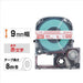 Nastro King Jim Tepra PRO ST9R lettere rosse trasparenti 9 mm