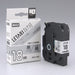 Max Letter Tape LM-L518BM Plata Mate con Letras Negras 18mm