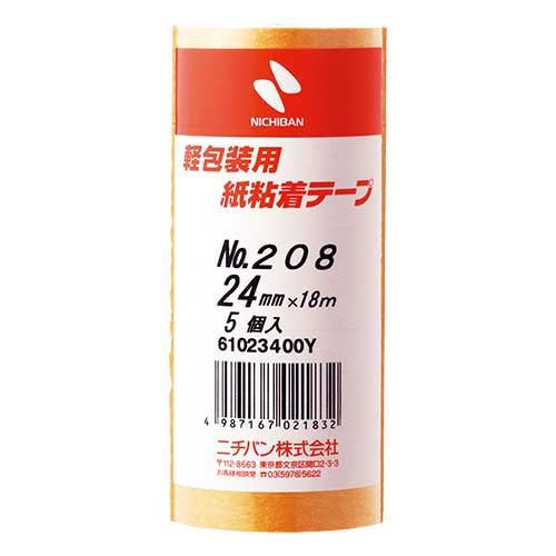 Nichiban Papieren Plakband 208-24 24mm x 18m 5 rollen