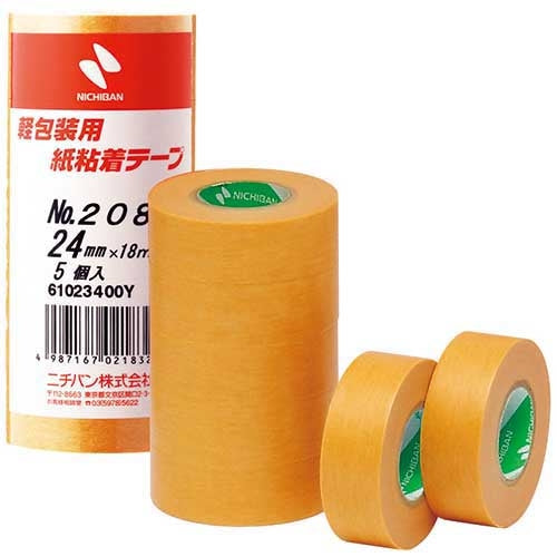 ニチバン 紙粘着テープ 208-24 24mm×18m 5巻 4987167021832
