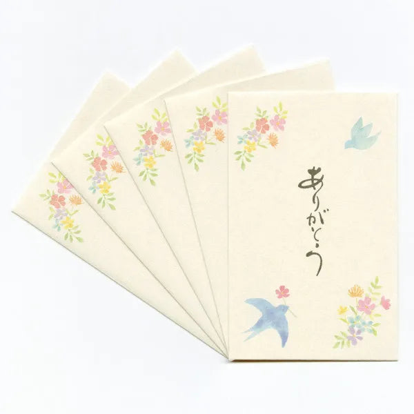 NB Pochibukuro Caligrafia Obrigado Passarinho 5849037 4909510562502 (5 conjuntos)