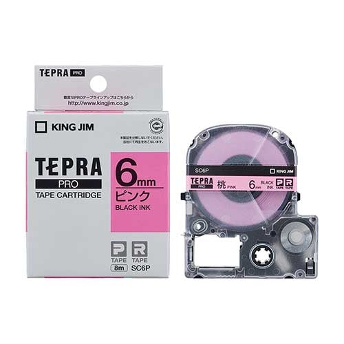 It is lindera 6mm to キングジムテプラ PRO tape SC6P peach