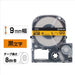 King Jim Tepra PRO Tape SC9D Orange med sorte bogstaver 9 mm