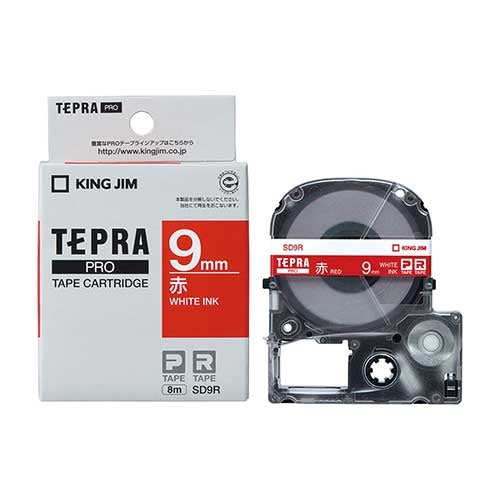 King Jim Tepla PRO tapes SD9R red white-9 mm