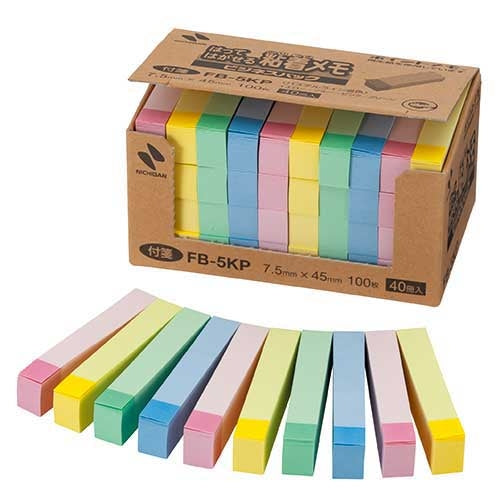 ニチバン ポイントメモ再生紙 FB-5KP パステル 4987167047115