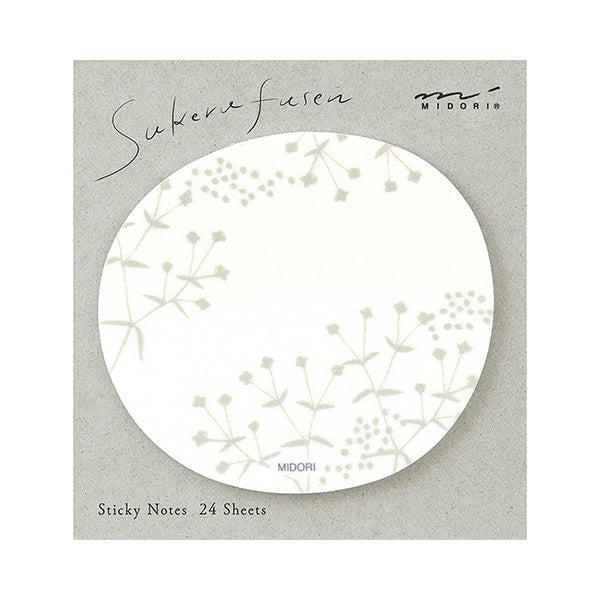 OS 付せん紙 透ける 小花 白 ミドリ 19072006　4902805190725（5セット）