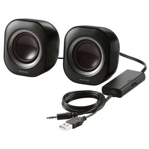 エレコム コンパクトスピーカーUSB/φ3.5 MS-P08U2BK 4549550317412