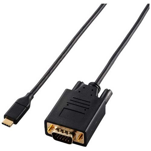 エレコム 変換ケーブル Type-C-VGA 1m ブラック 4549550334655