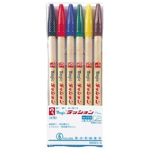 寺西化学工業 ラッションペン M300C-6 細字 6色セット 4902071601062