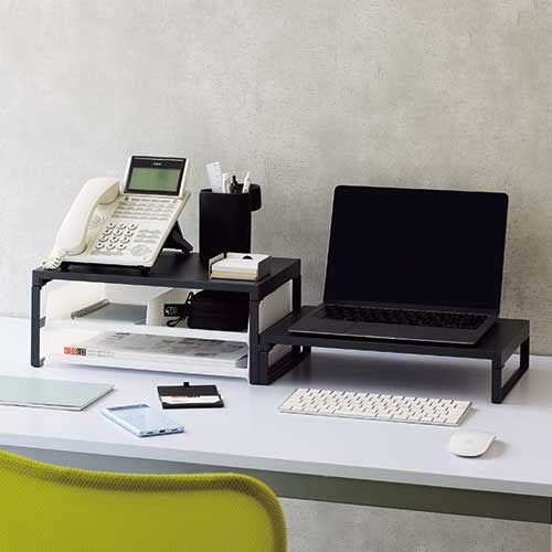 ＬＩＨＩＴＬＡＢ 机上台390mmハイＡ-7331-124マットブラック 4903419848743