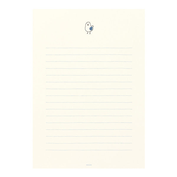 Midori/20465006_Notepaper Happiness Blue Bird Pattern/4902805204651