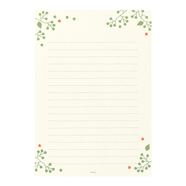 しあわせをはこぶ手紙 便箋 しあわせ木の実柄(24枚入) デザインフィル 4902805204675