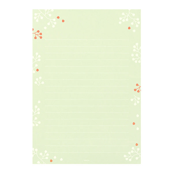 しあわせをはこぶ手紙 便箋 しあわせ木の実柄(24枚入) デザインフィル 4902805204675