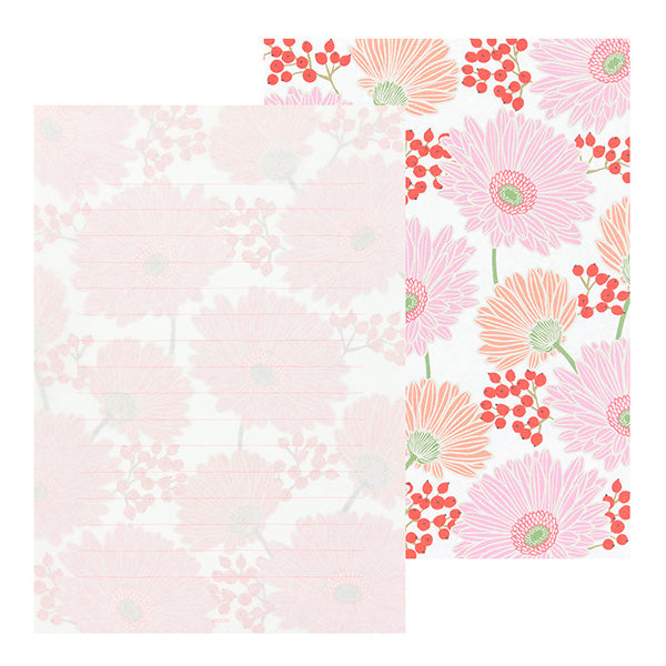 Midori/20487006_carta da lettere<a5> Motivo gerbera in carta giapponese/4902805204873