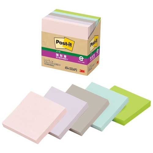 Carta riciclata adesiva forte 3M Japan Post-it 75 x 75 mm 654-5SSAP2 4550309409296