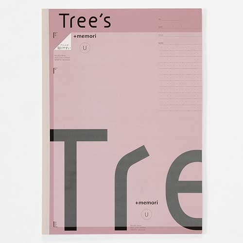 Japan Note Trees A4 P Memory 40 U-ruled Sheets Smoke Pink 4901470511729
