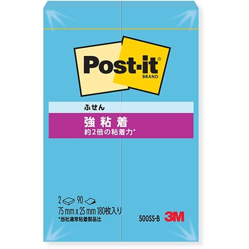 3M Japan Post-it 500SS-B لاصق قوي 75 مم × 25 مم أزرق 4547452175536
