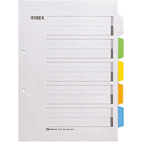 キングジム カラーインデックスA4S 5色5山5枚 907G 4971660005246