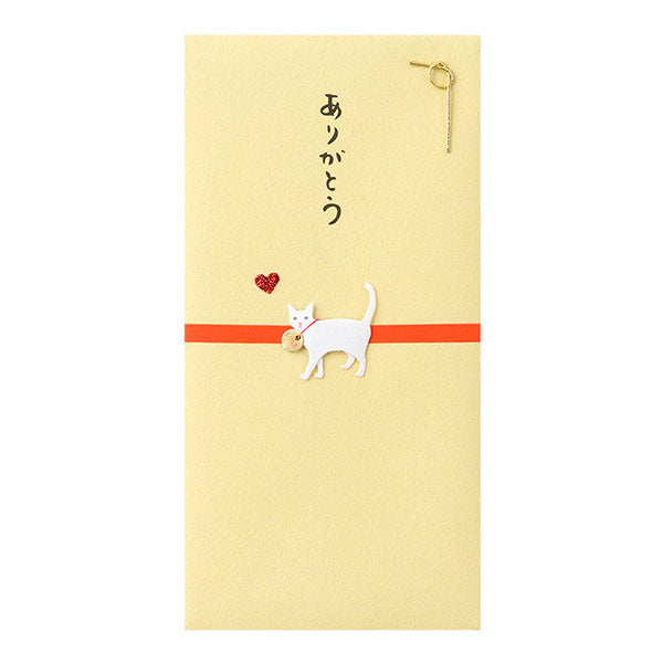 25259006 ミドリ　PC　金封259　ありがとう　ネコ柄　25259006 デザインフィル 4902805252591（5セット）