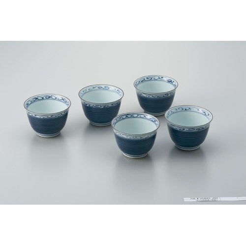 いちがま 反り方煎茶碗 桔梗 5客セット 4541184300006