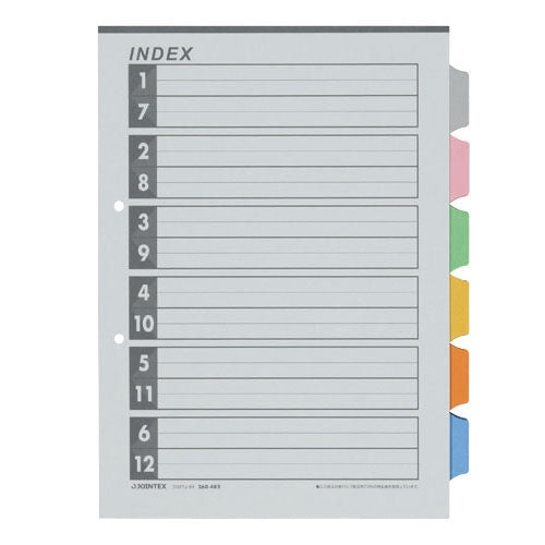 Jointex index A4S 6 colors 6 mountains 100 pairs D027J-6Y10