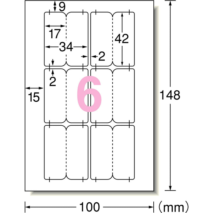 エーワン ラベル（インデックス）マット（はがきサイズ 特大6面（2列×3段） 10シート（60片）） 26201（10セット）