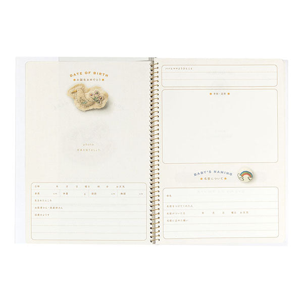 ミドリ HF ダイアリーB5 育児 チョウチョ柄 デザインフィル 4902805262095