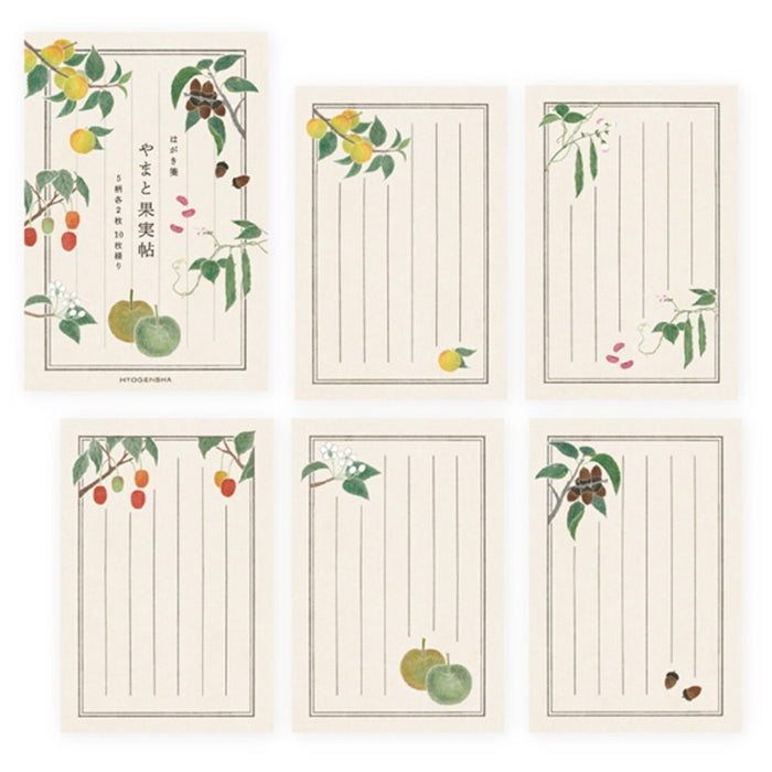 Pfauen-Postkartenpapier Yamato Fruit Book 25-693 4961187256931 (5 Sets)