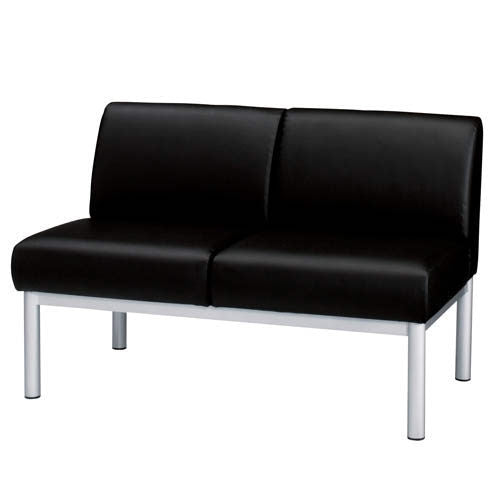 PLUS（プラス）オフィス家具 応接チェア D40LV-SF ブラック 2人掛け　