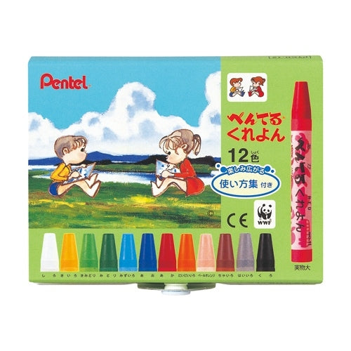 ぺんてる Pentelぺんてる Pentelくれよん PTCR-12 12 colors set